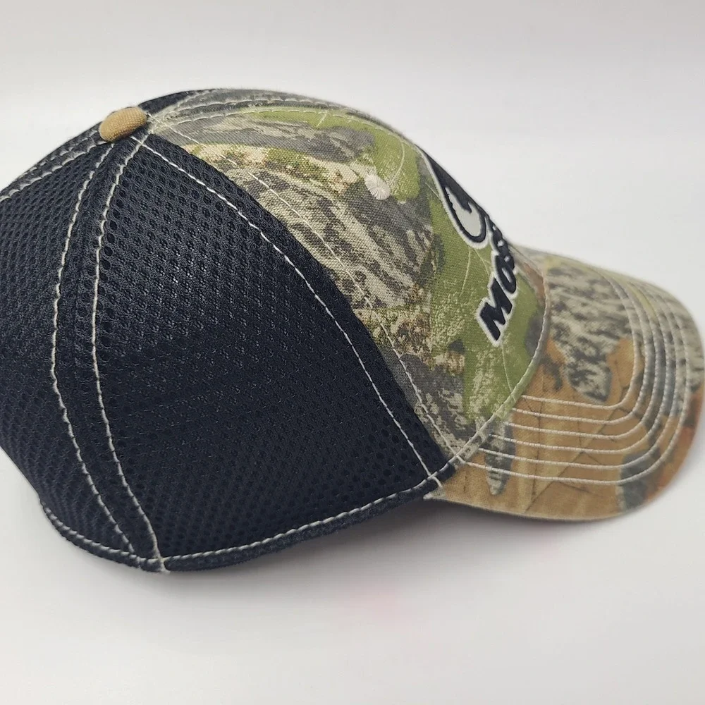 Mossy Oak Hat‎ Fitted S-M Trucker Mesh Camo Green Black Hunting Outdoor Logo Men